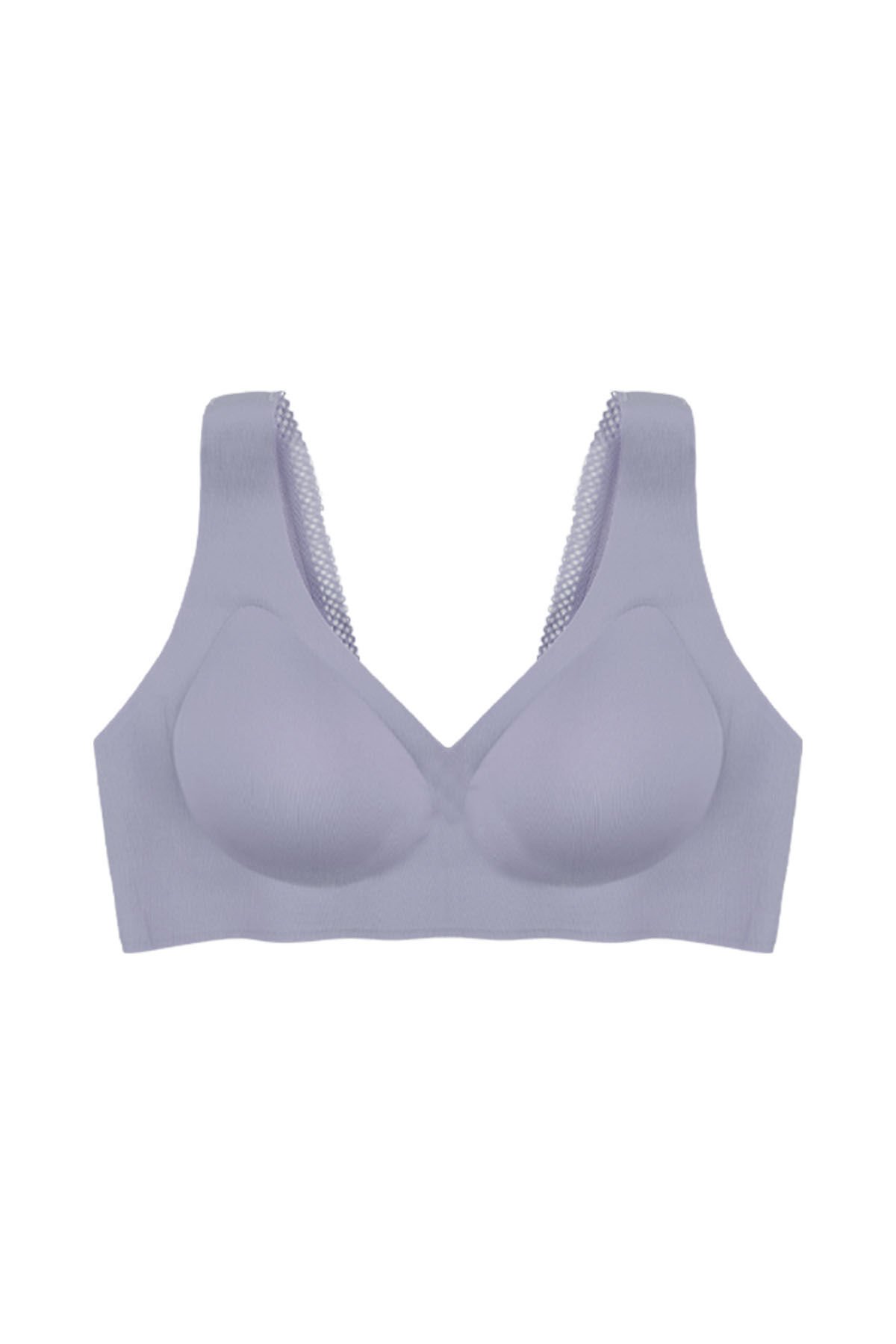 Balensiz Lazer Dilim Detaylı Sırt Dantelli Dikişsiz Sütyen Mavi - 85B