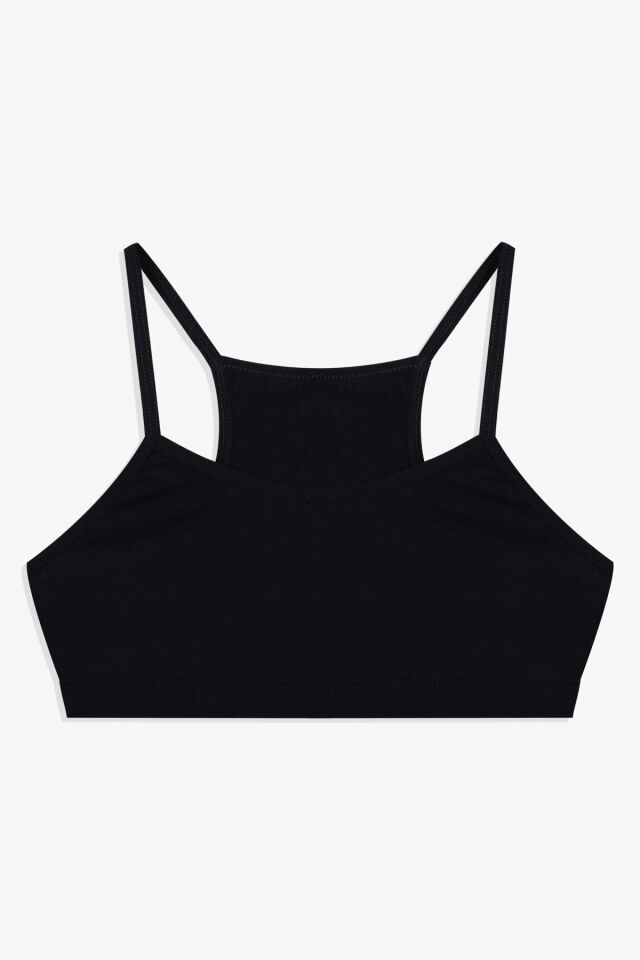 Kadın 3'lü Ince Askılı Yarım Büstiyer Siyah - M