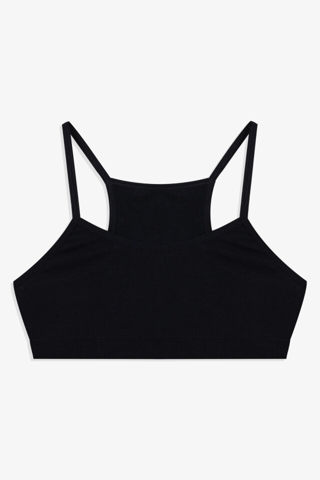 Kadın 3'lü Ince Askılı Yarım Büstiyer Siyah - M