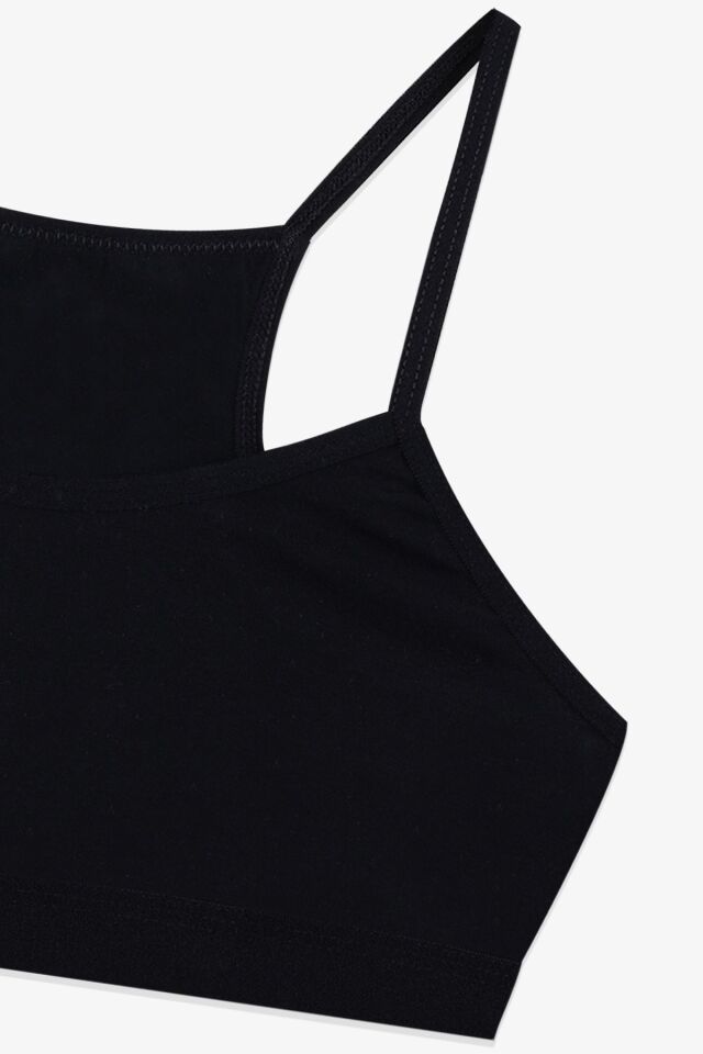 Kadın 3'lü Ince Askılı Yarım Büstiyer Siyah - M