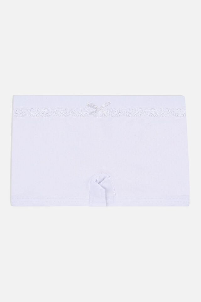 Kız Çocuk 5'li Pamuklu Dantel Detaylı Boxer Ekru2Pembe - 9-11 Yaş