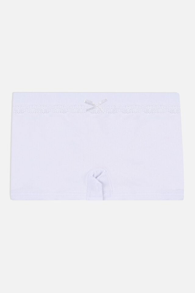 Kız Çocuk 5'li Pamuklu Dantel Detaylı Boxer Ekru2Pembe - 9-11 Yaş