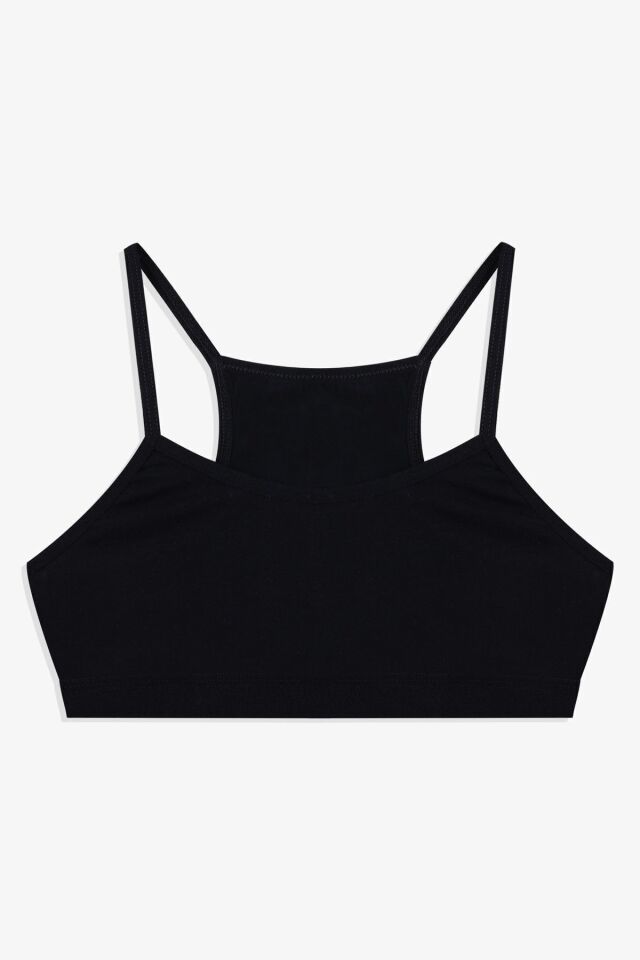 Kadın 3'lü Ince Askılı Yarım Büstiyer Siyahbeyazsiyah - L