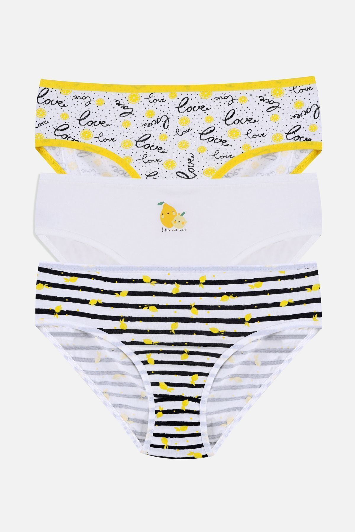 Kız Çocuk 3'lü Sevimli Fare Desenli Slip 1050-112 - 9-12 Yaş