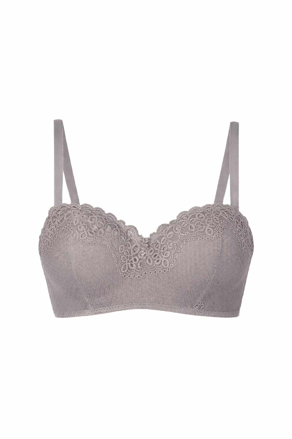 Sevgililer Günü Temalı Kadın Dolgusuz Dantelli Straplez Sütyen Vizon - 95B