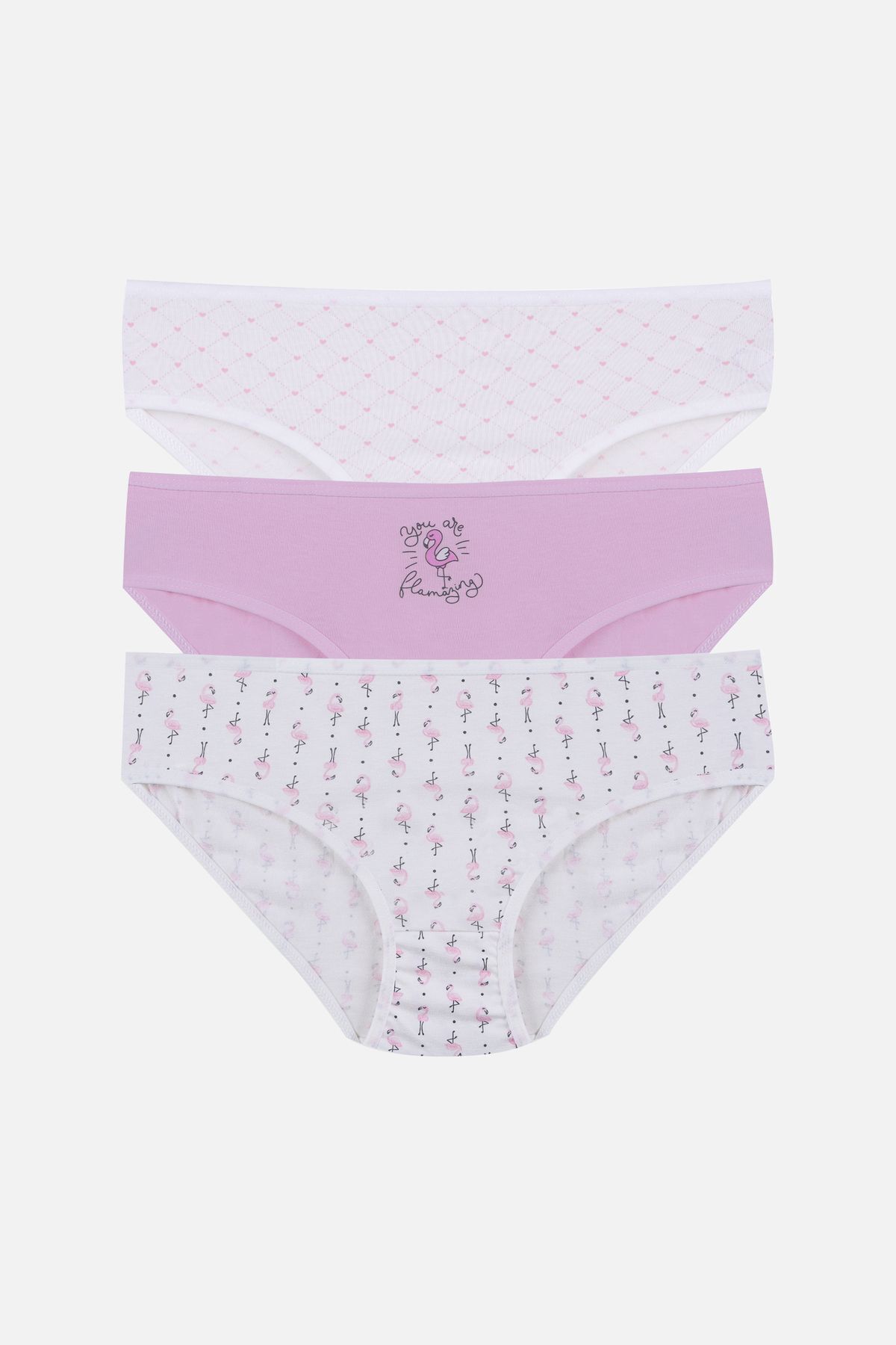 Kız Çocuk 3'lü Sevimli Fare Desenli Slip 1050-111 - 9-12 Yaş