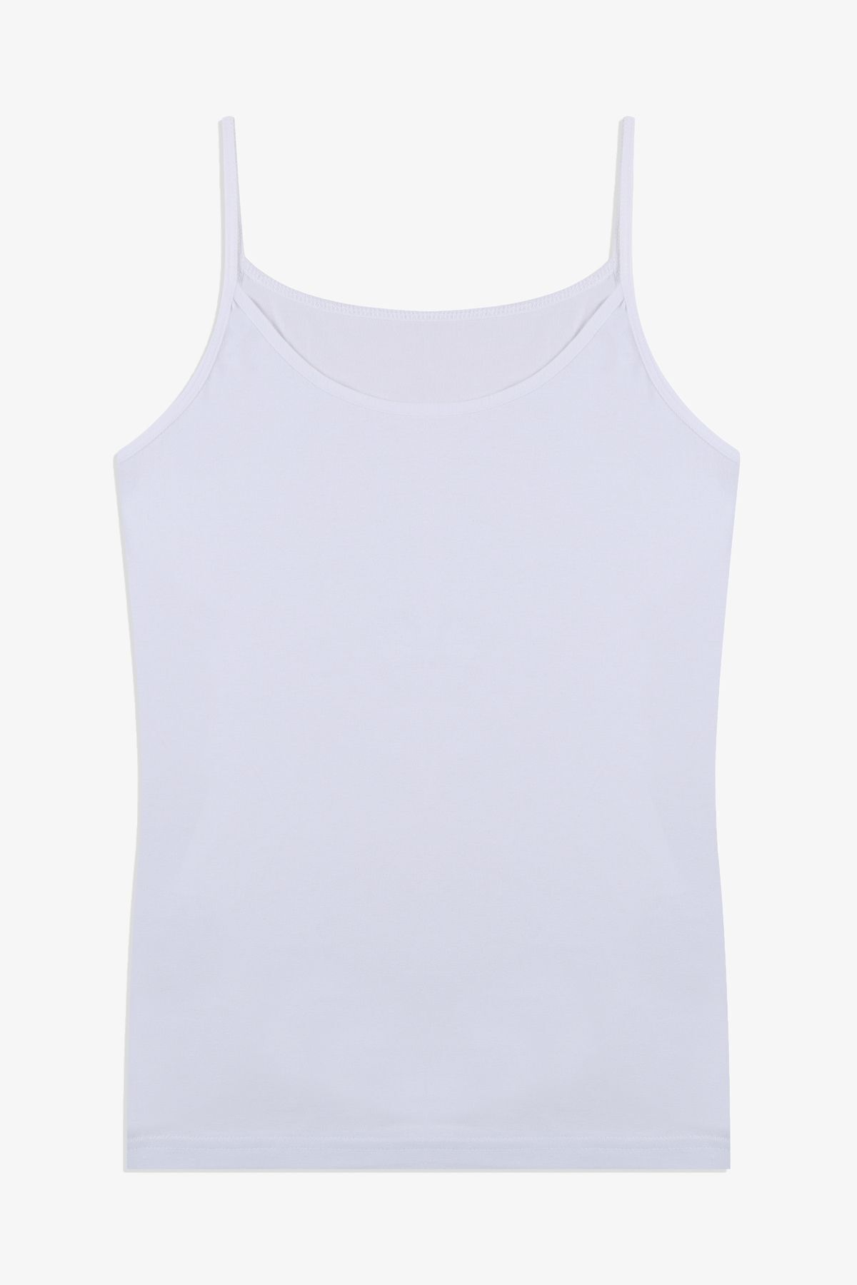 Kadın Pamuklu Likralı Basic Atlet 5163 Beyaz - S/M - 5163 Beyaz - S/M