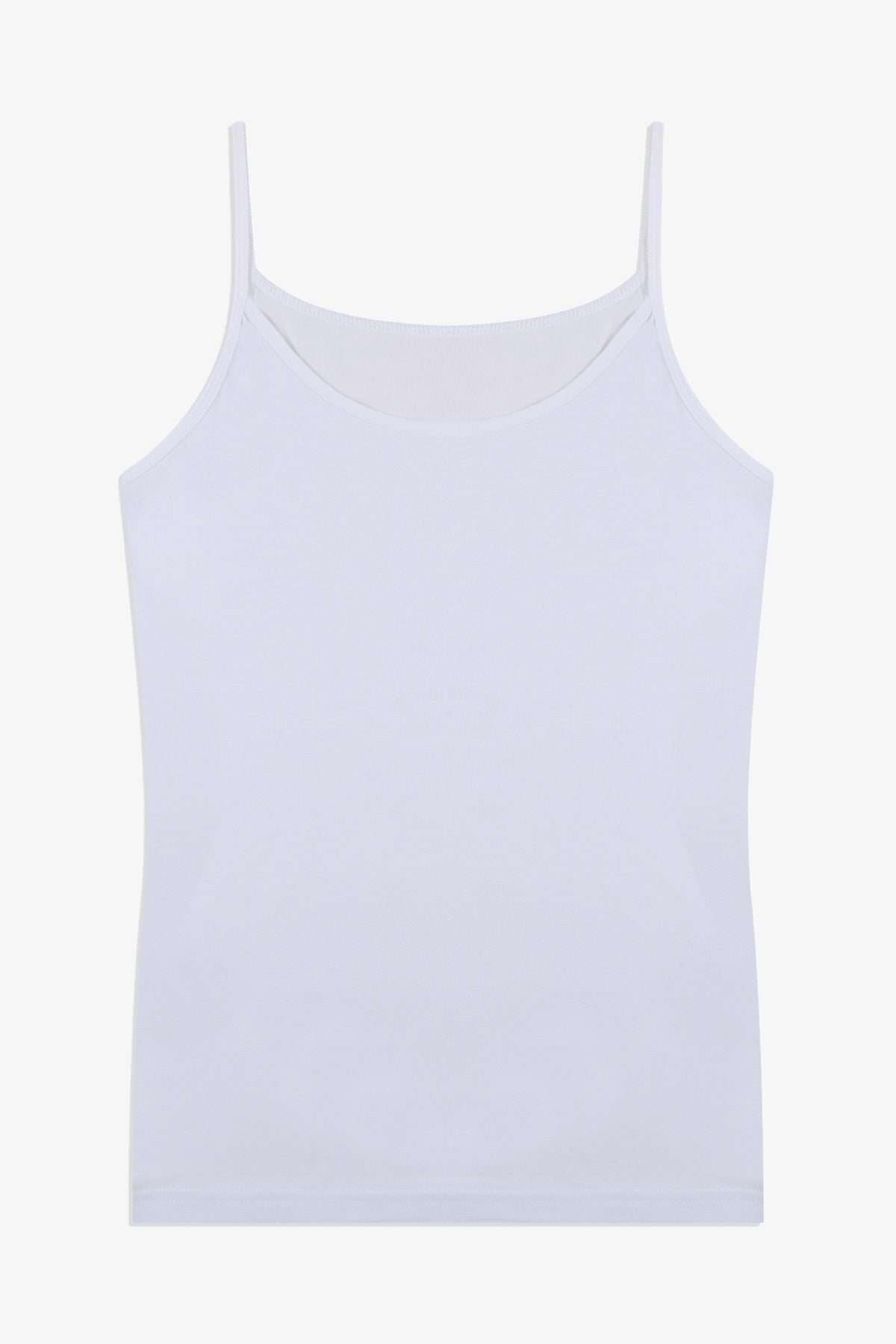 Kadın Pamuklu Likralı Basic Atlet 5163 Beyaz - S/M - 5163 Beyaz - S/M