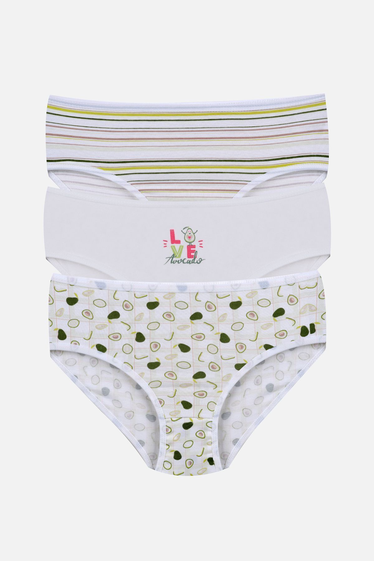 Kız Çocuk 3'lü Sevimli Fare Desenli Slip 1050-120 - 5-7 Yaş