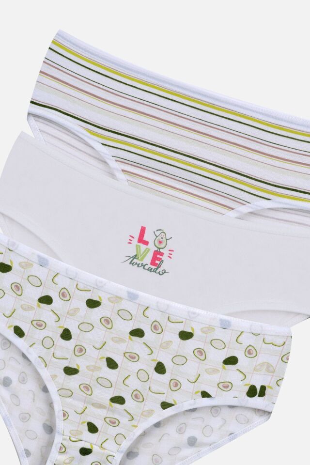 Kız Çocuk 3'lü Sevimli Fare Desenli Slip 1050-120 - 5-7 Yaş