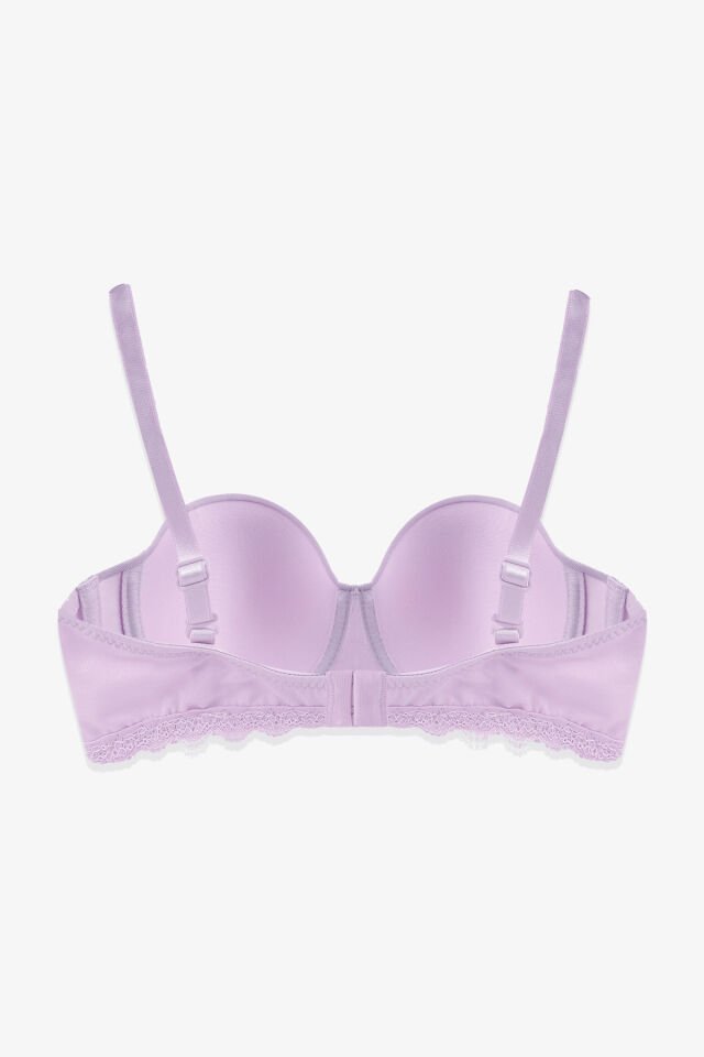 Kadın Dolgusuz Mikro Straplez Sütyen Lila - 85B