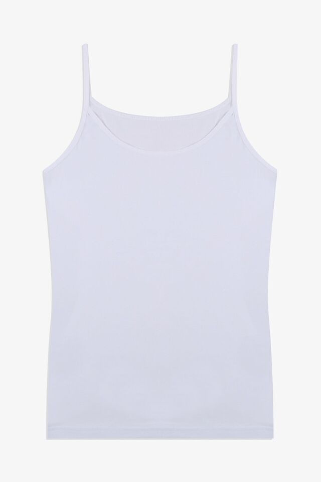 Kadın Pamuklu Likralı Basic Atlet 5163 Beyaz - L/XL - 5163 Beyaz - L/XL