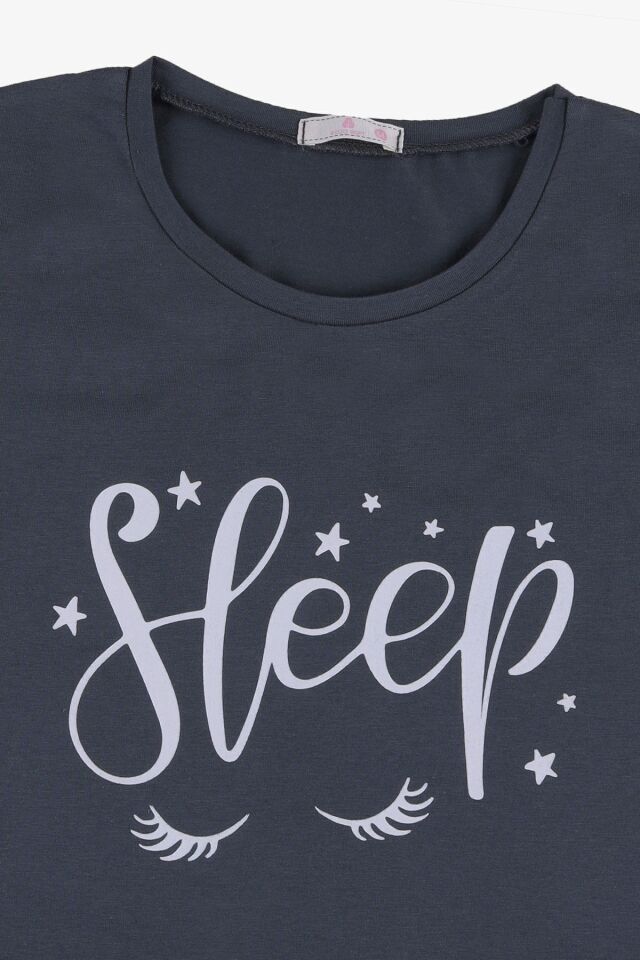 Kadın Kısa Kollu Pamuklu Çizgili Pijama Takımı 3füme - S - 3füme - S