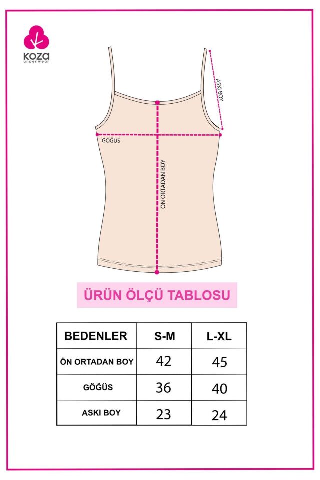 Kadın Pamuklu Likralı Basic Atlet 5163-5 - S/M - 5163-5 - S/M