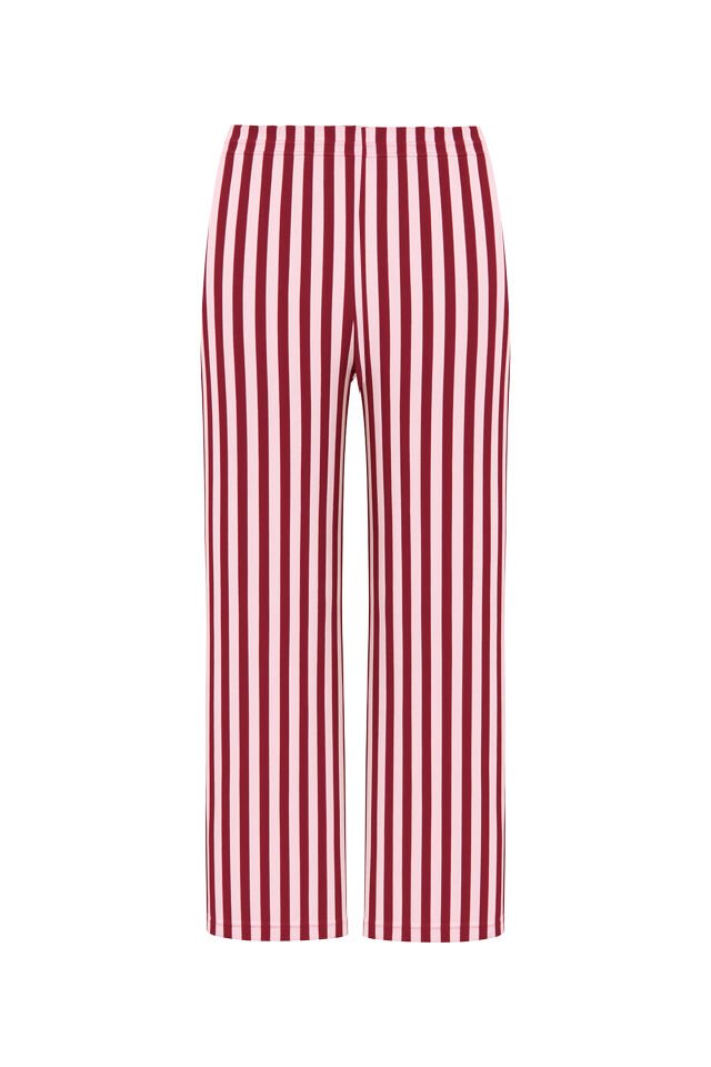 Sevgililer Günü Temalı 3'lü Çizgili Pamuklu Pijama Takımı