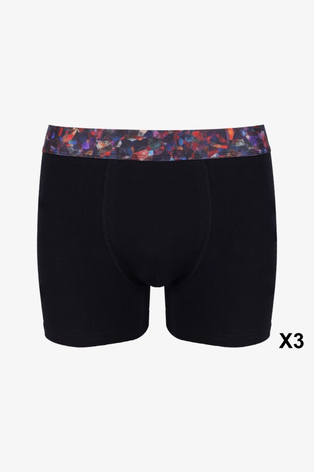 Erkek 6'lı Pamuklu Likralı Boxer