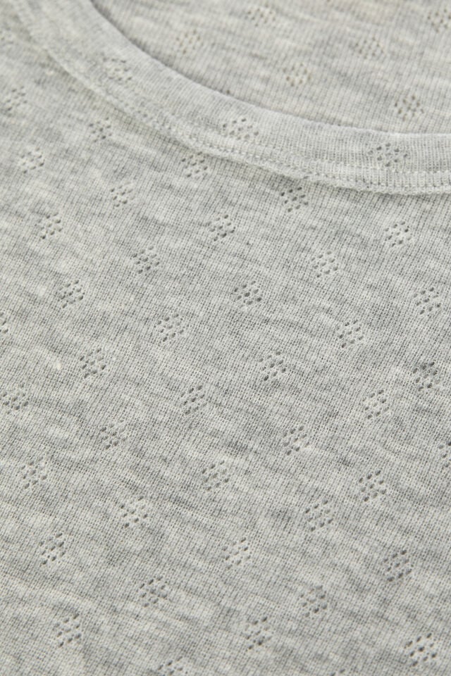 Kadın Pamuklu Kısa Kollu Baby Overloklu Pijama Takımı Gri - S
