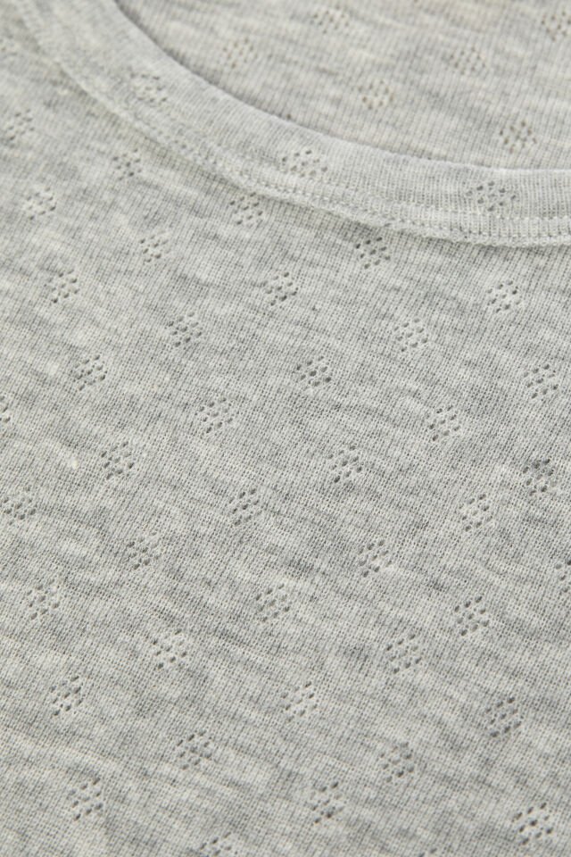 Kadın Pamuklu Kısa Kollu Baby Overloklu Pijama Takımı Gri - XL