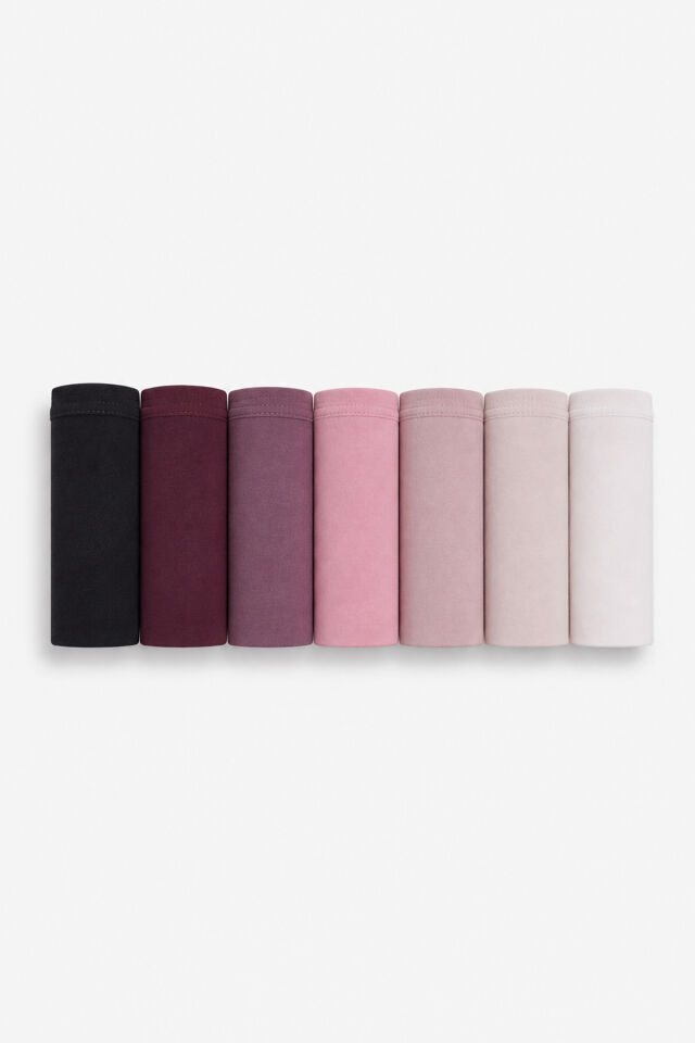 Kadın 7'li Likralı Külot Pembe -  Beyaz - XL