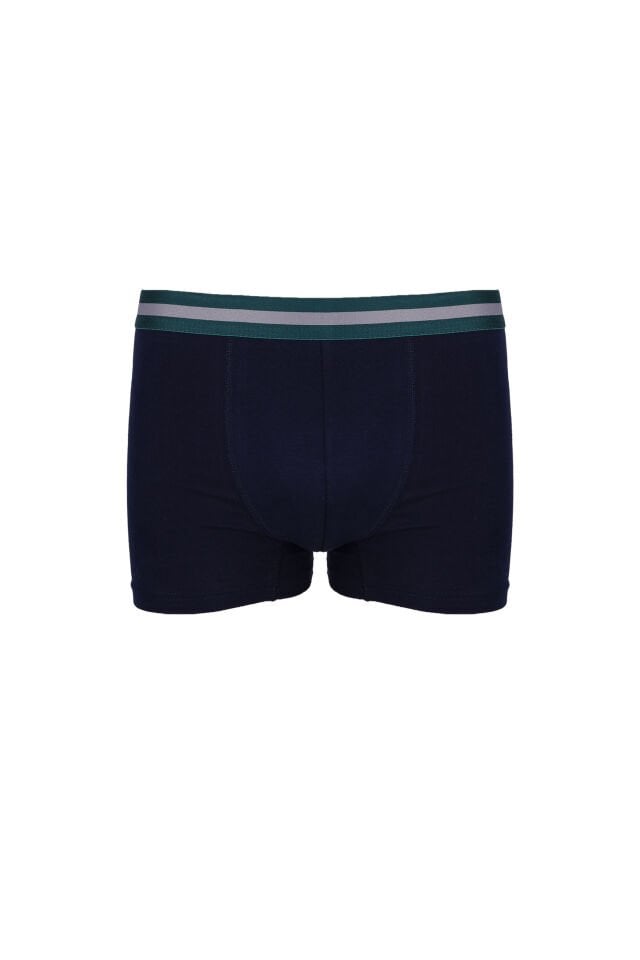 Erkek Üçlü Pamuklu Likralı Boxer Gri - Lacivert - 3XL