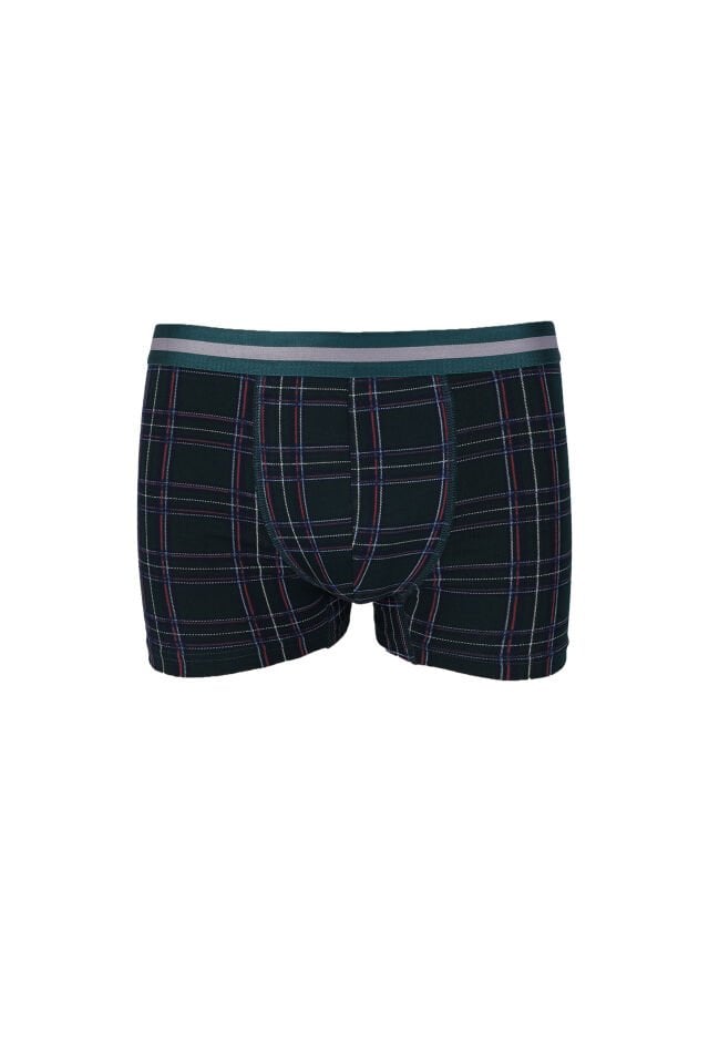 Erkek Üçlü Pamuklu Likralı Boxer Gri - Lacivert - 3XL