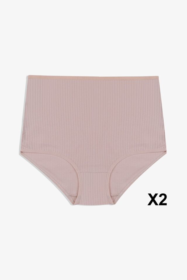 Kadın 5'li Fitilli Curve Büyük Beden Battal Ekstra Yüksek Bel Külot 5005BFTL-2 - 2XL