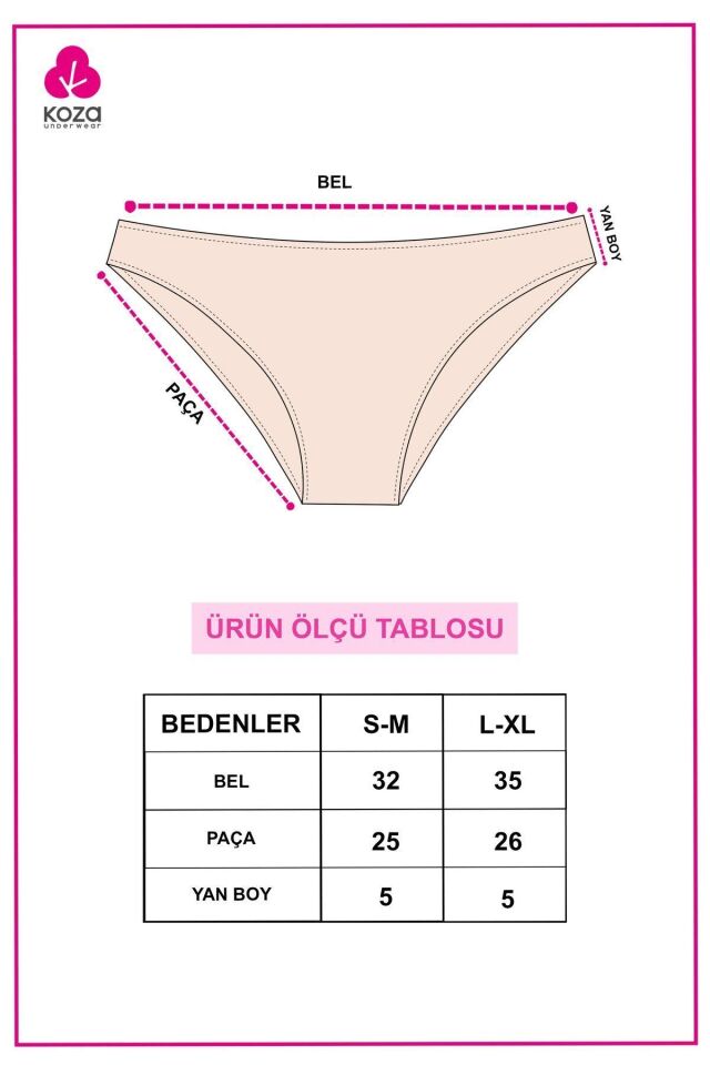 Kadın 7'li Desenli Pamuklu Likralı Külot 11085-110 - L/XL