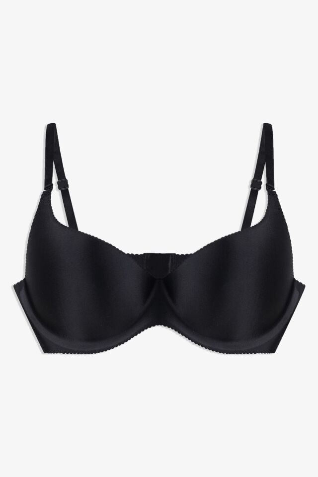 Kadın Seamless - Lazer Kesim Dikişsiz Push Up Ten Sütyen Siyah - 80B
