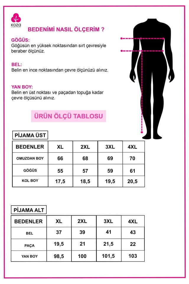 Kadın Viskon V Yaka Kısa Kollu Curve Pijama Takımı 4XL - Siyah