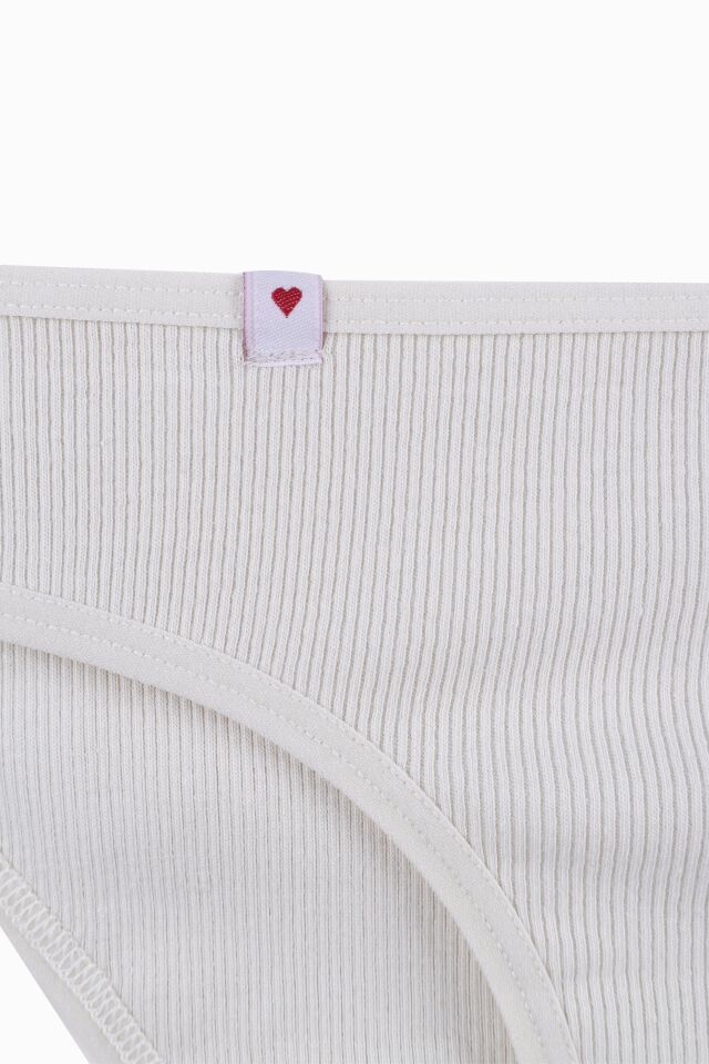 Kadın Külot 5 li Pamuklu Etiket Detaylı Fitilli Ribana