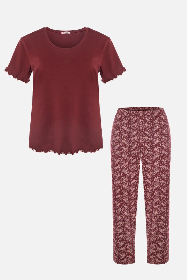 Kadın Pamuklu Alt Desenli Curve Pijama Takımı