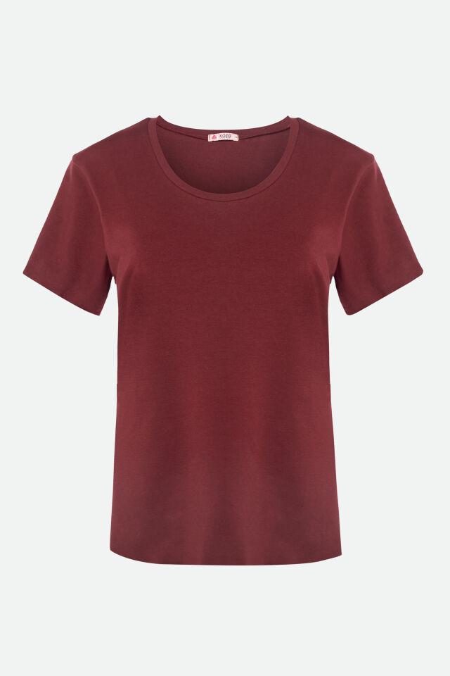 Kadın Pamuklu Alt Desenli Curve Pijama Takımı 2XL - Bordo - Kahve
