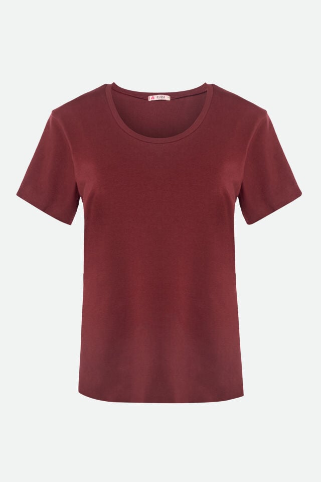 Kadın Pamuklu Alt Desenli Curve Pijama Takımı 2XL - Bordo - Kahve
