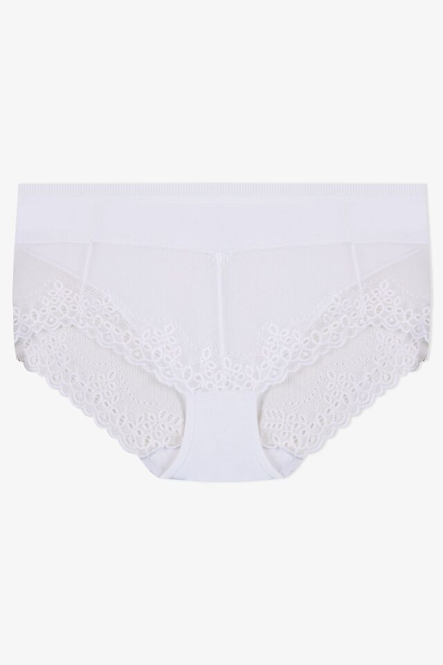 Kadın 3'lü Dantel Detaylı Yüksek Bel Külot KO20900 Siyah-Ekru-Bordo - S/M - KO20900 Siyah-Ekru-Bordo - S/M