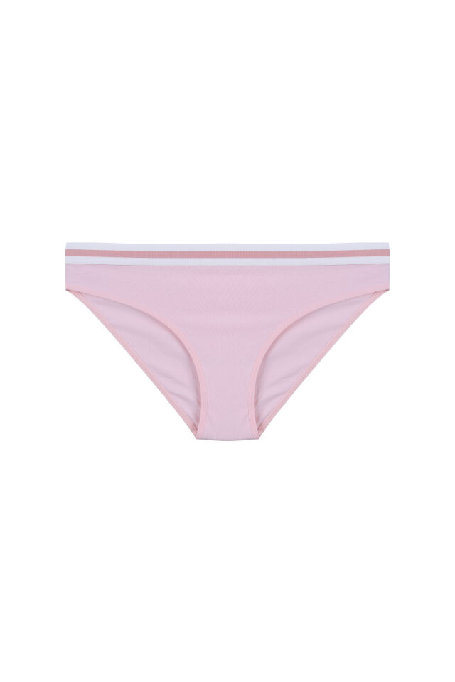 Kadın Pamuklu Beli Lastikli Slip/Külot Gri - Pembe - S