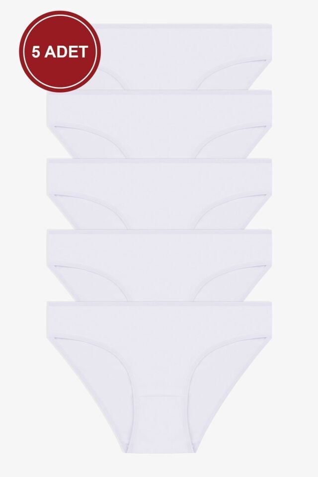 Kadın 5'li Likralı Külot 5beyaz - L - 5beyaz - L