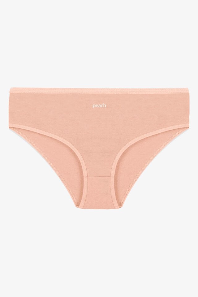 Kadın 7'li Curve Pamuklu Likralı Bato Külot Kahverengi -  Ekru - XL