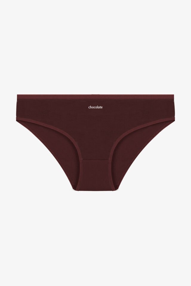 Kadın 7'li Curve Pamuklu Likralı Bato Külot Kahverengi -  Ekru - 4XL