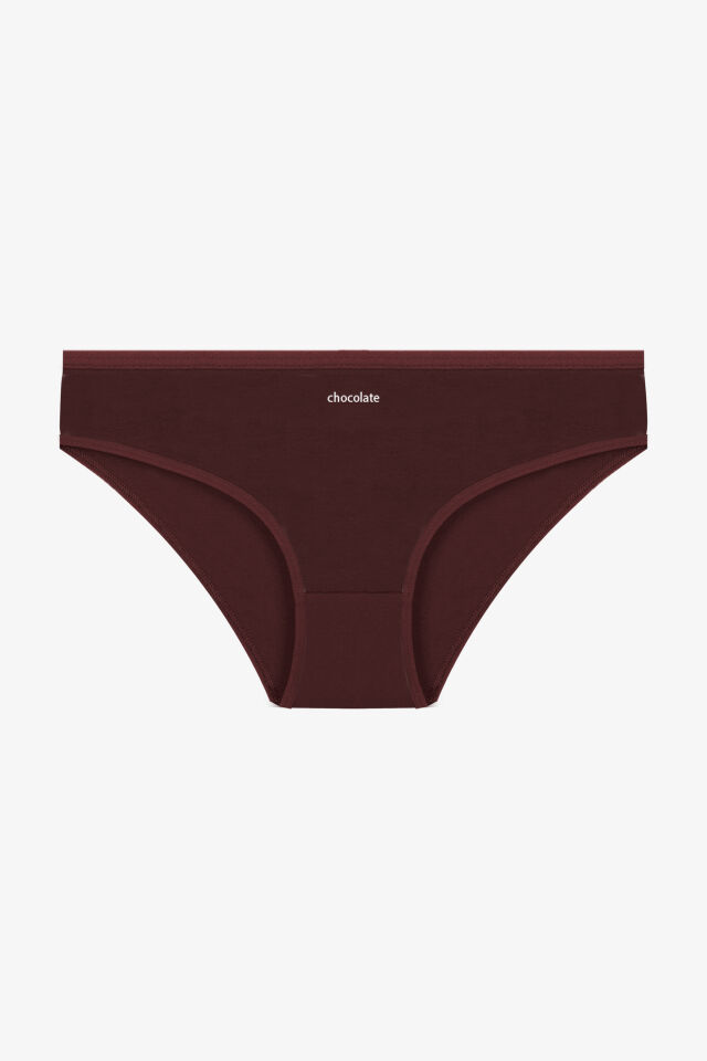 Kadın 7'li Curve Pamuklu Likralı Bato Külot Kahverengi -  Ekru - 4XL