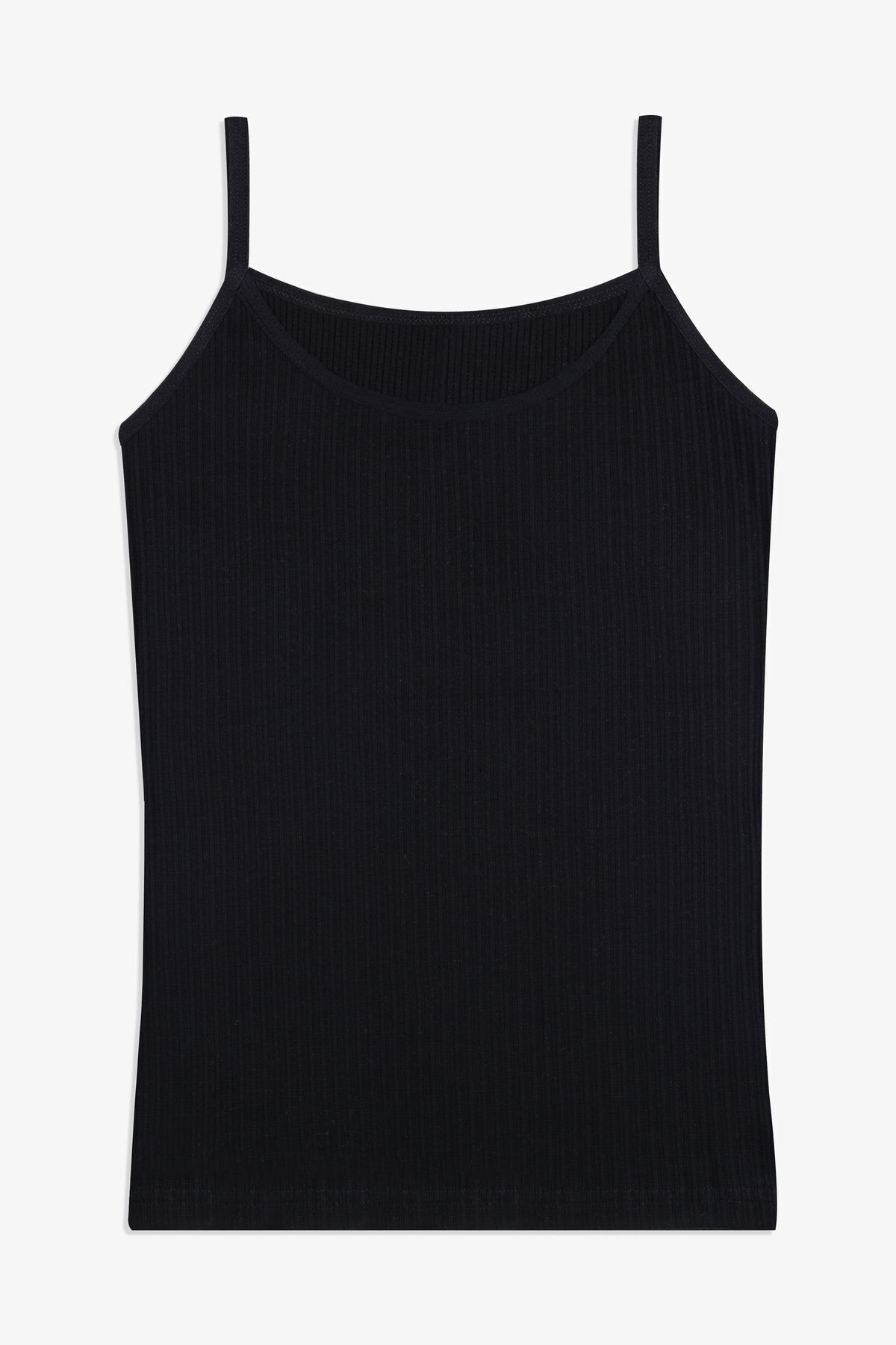 Kadın Ajur Kaşkorse İp Askılı Atlet 5167-1Siyah - 2XL
