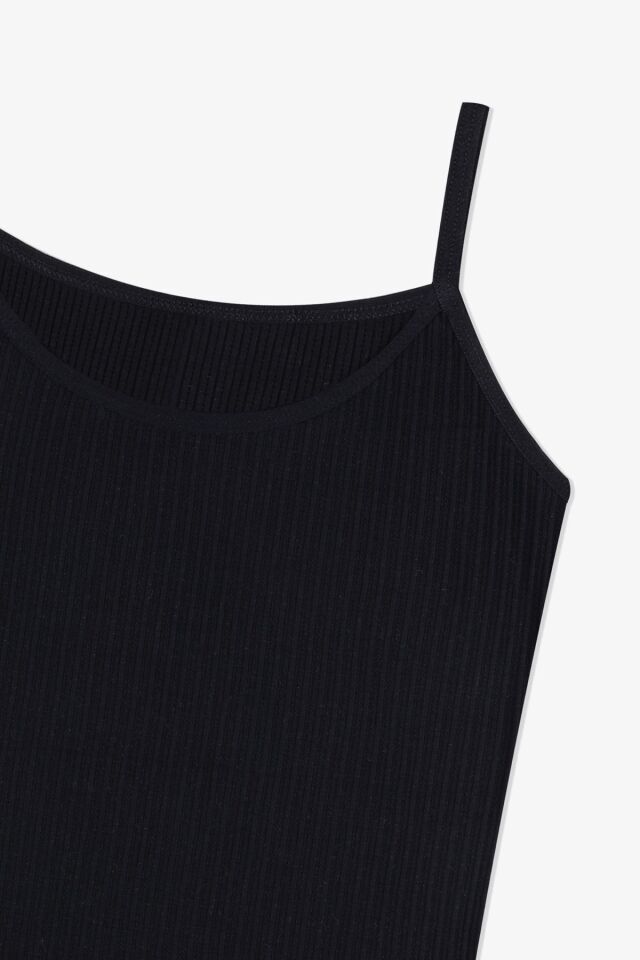 Kadın Ajur Kaşkorse İp Askılı Atlet 5167-1Siyah - 2XL