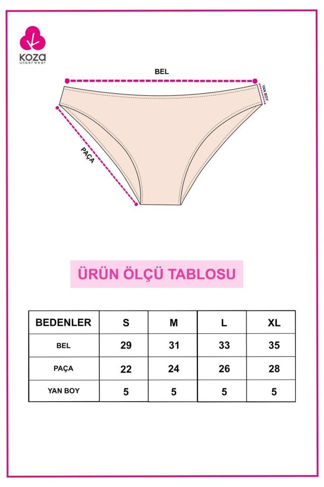 Kadın 5'li Likralı Külot Marsmalow - M - Marsmalow - M