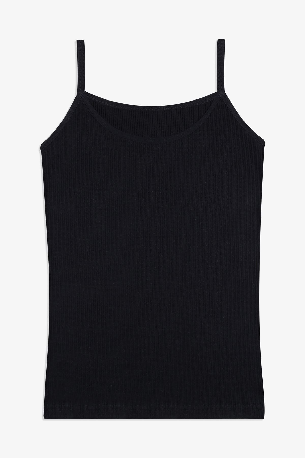 Kadın Ajur Kaşkorse İp Askılı Atlet 5167-1Siyah - L/XL