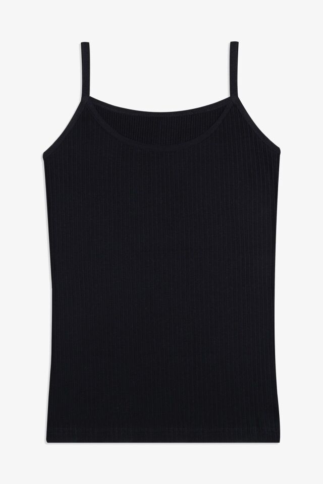 Kadın Ajur Kaşkorse İp Askılı Atlet 5167-1Siyah - L/XL