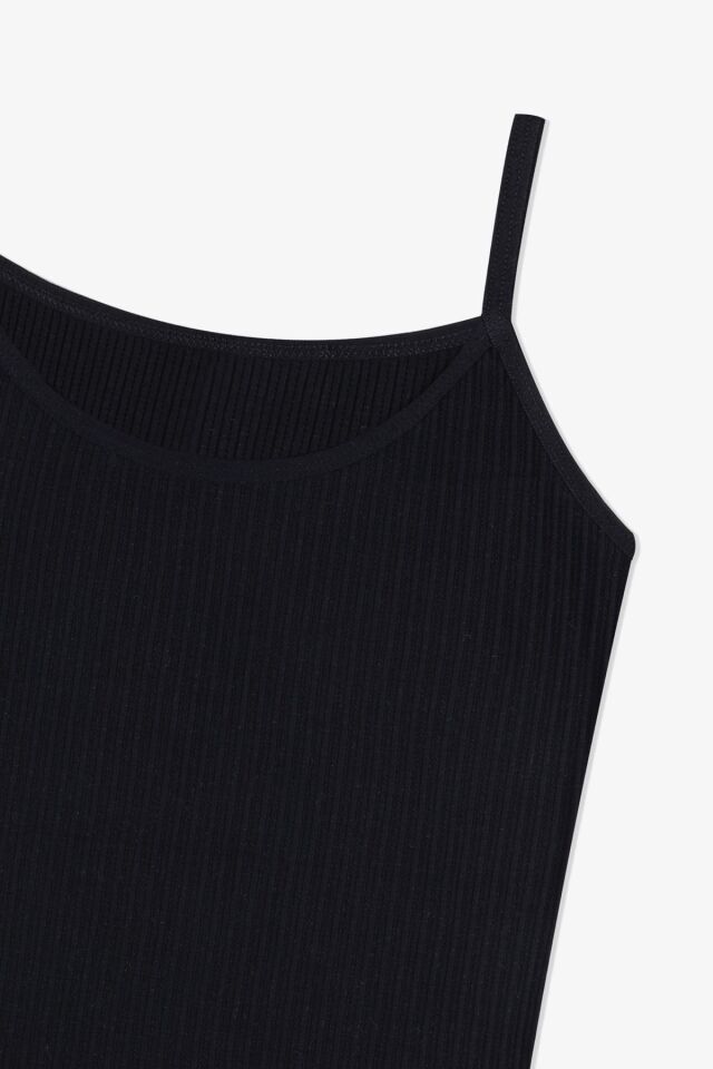 Kadın Ajur Kaşkorse İp Askılı Atlet 5167-1Siyah - L/XL