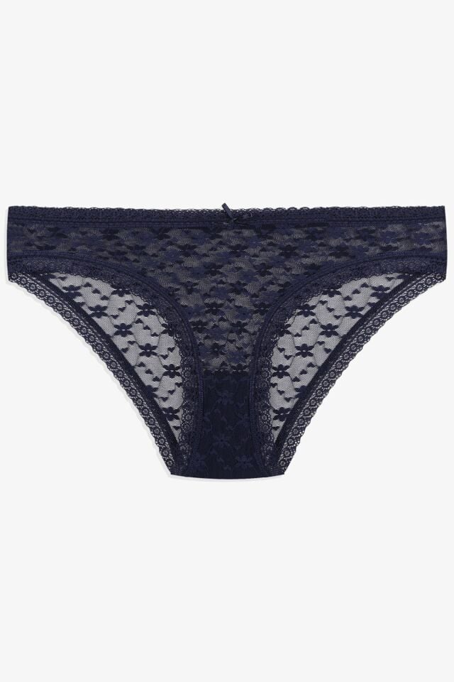 Kadın 3'lü Dantelli Külot 11071-8Lacibeyazglkurusu - L/XL