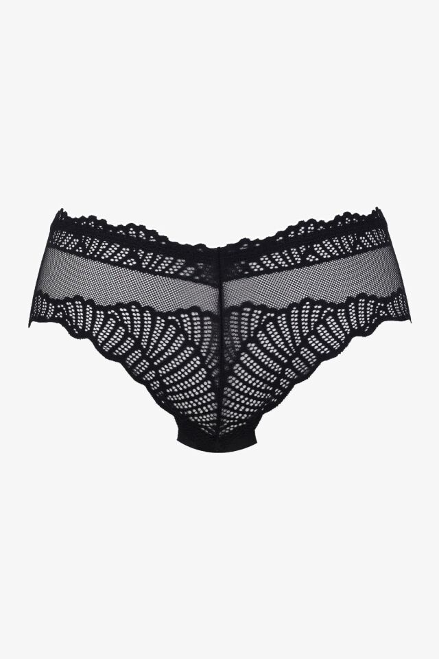 Kadın 3'lü Dantelli Külot Siyahbeyazfüme - M