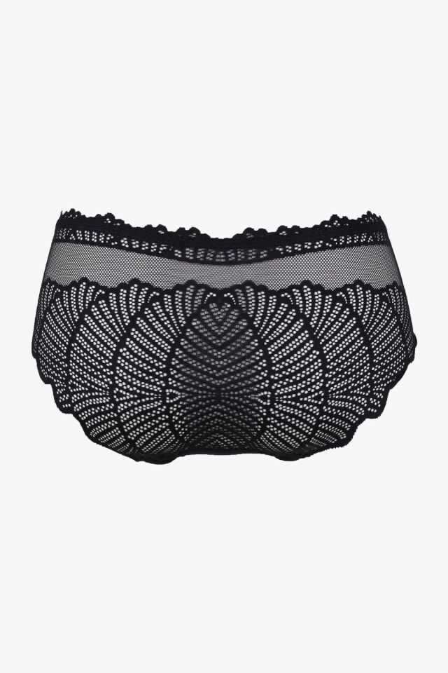 Kadın 3'lü Dantelli Külot Siyahbeyazfüme - M