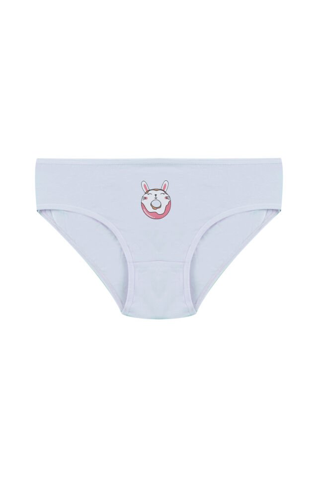 Kız Çocuk 3'lü Sevimli Fare Desenli Slip Mavi - 9-11 Yaş
