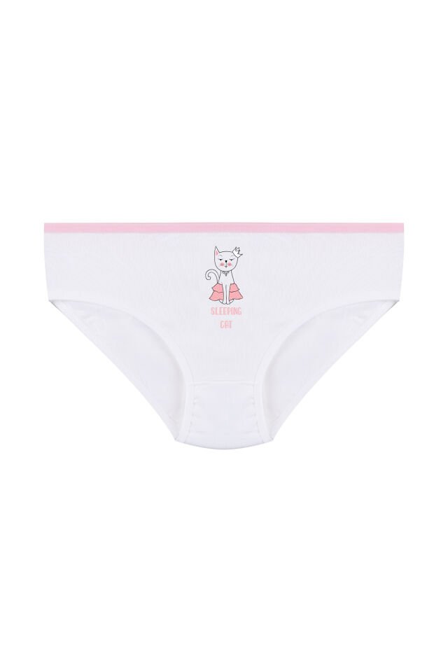 Kız Çocuk 3'lü Sevimli Fare Desenli Slip Pudra - 5-7 Yaş